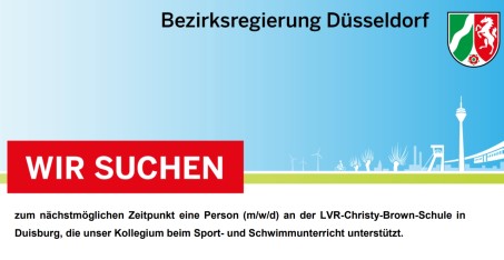 Jobanzeige für die Unterstützung beim Sport- und Schwimmunterricht